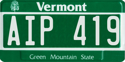 VT license plate AIP419