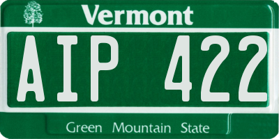 VT license plate AIP422