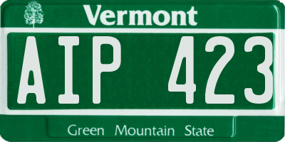 VT license plate AIP423