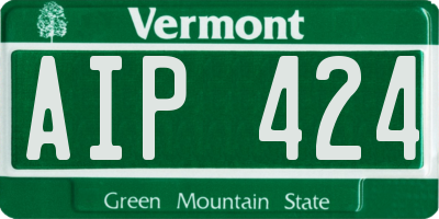 VT license plate AIP424