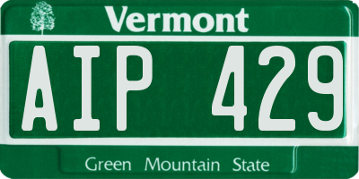 VT license plate AIP429