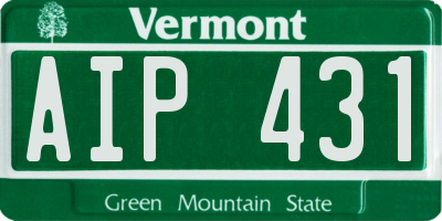 VT license plate AIP431