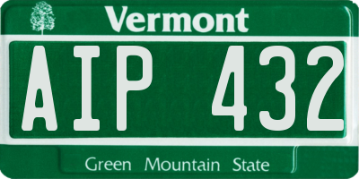 VT license plate AIP432
