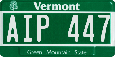 VT license plate AIP447