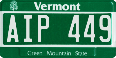 VT license plate AIP449