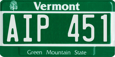 VT license plate AIP451