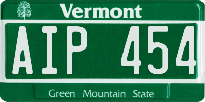 VT license plate AIP454