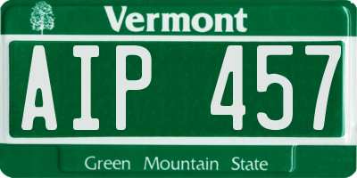 VT license plate AIP457