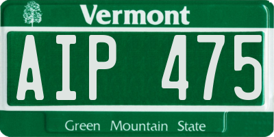 VT license plate AIP475