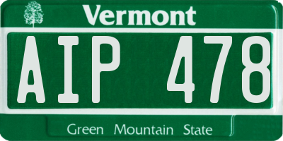 VT license plate AIP478