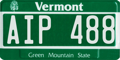 VT license plate AIP488