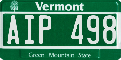 VT license plate AIP498