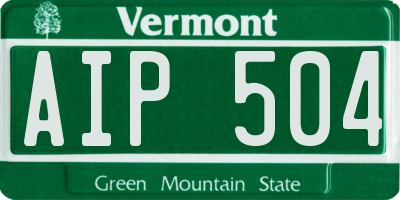 VT license plate AIP504
