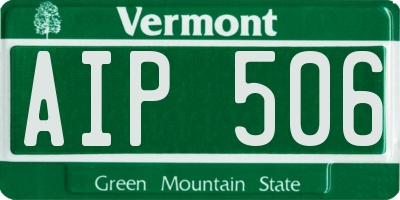 VT license plate AIP506