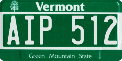 VT license plate AIP512