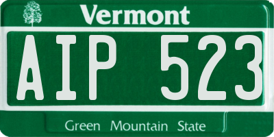 VT license plate AIP523