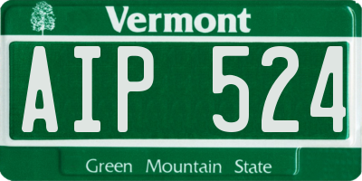 VT license plate AIP524