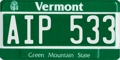 VT license plate AIP533