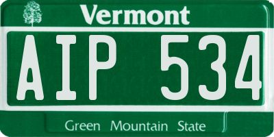 VT license plate AIP534