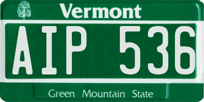 VT license plate AIP536