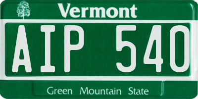 VT license plate AIP540