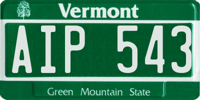 VT license plate AIP543