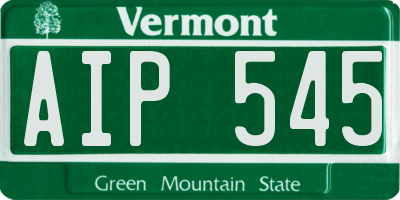 VT license plate AIP545