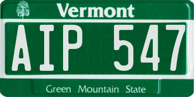 VT license plate AIP547