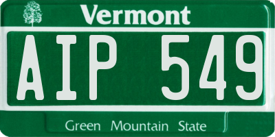 VT license plate AIP549