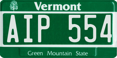 VT license plate AIP554