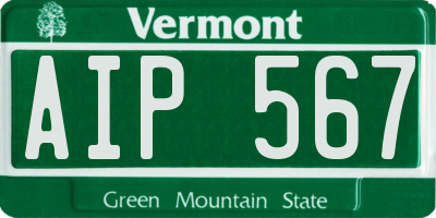 VT license plate AIP567