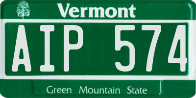 VT license plate AIP574