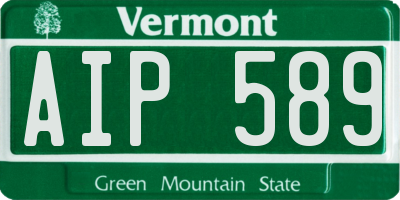 VT license plate AIP589
