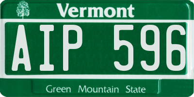 VT license plate AIP596