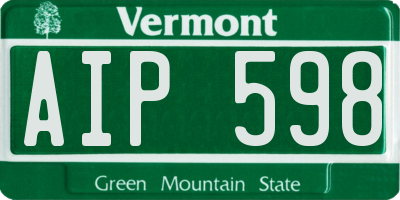 VT license plate AIP598