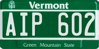VT license plate AIP602