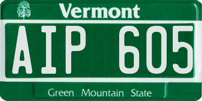 VT license plate AIP605