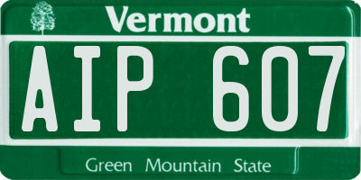 VT license plate AIP607