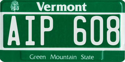 VT license plate AIP608