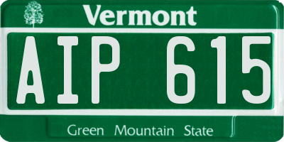 VT license plate AIP615