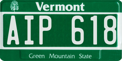 VT license plate AIP618