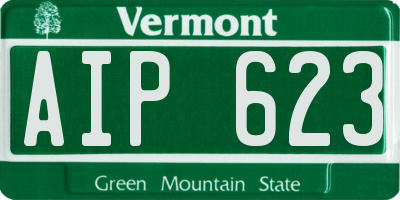 VT license plate AIP623