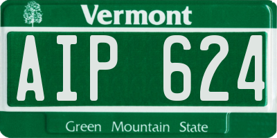 VT license plate AIP624