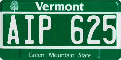 VT license plate AIP625