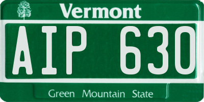 VT license plate AIP630