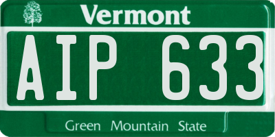 VT license plate AIP633