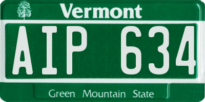VT license plate AIP634