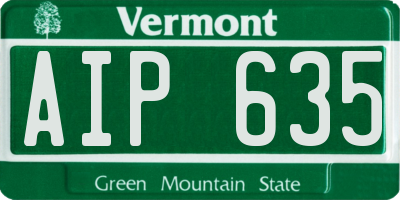 VT license plate AIP635
