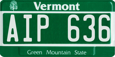 VT license plate AIP636