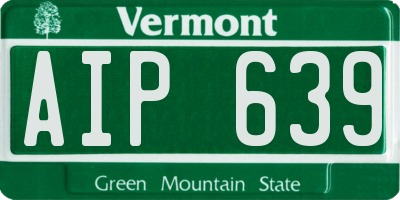 VT license plate AIP639